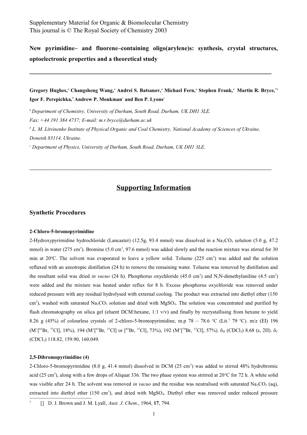 Supplementary Material for Organic & Biomolecular Chemistry