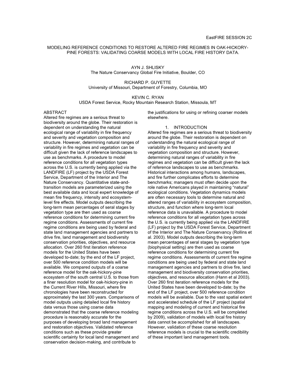 Modeling Reference Conditions to Assess Altered Fire Regimes