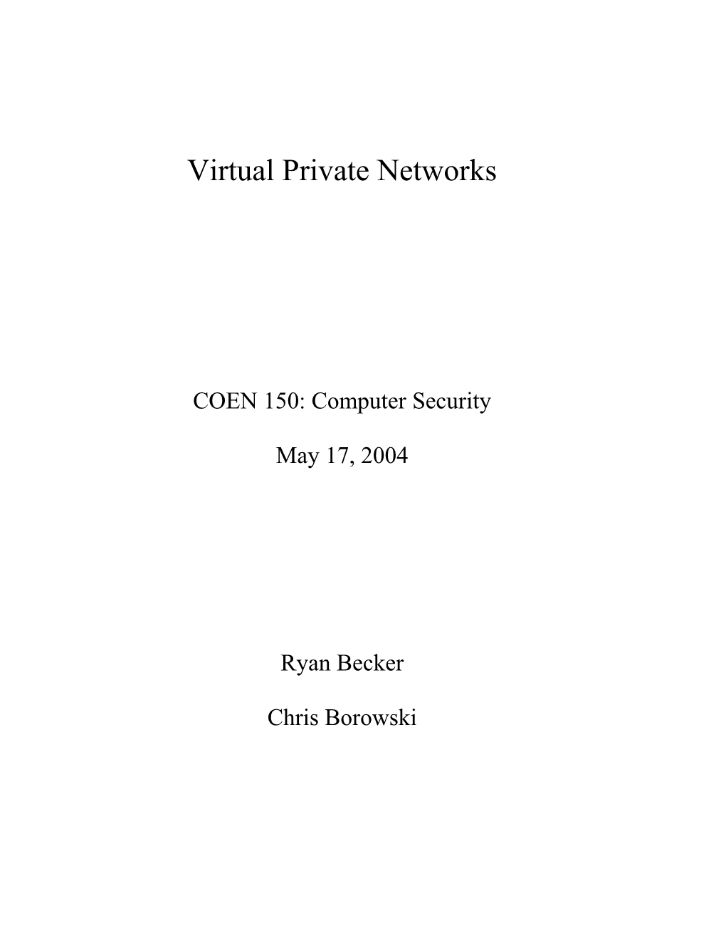 Virtual Private Networks