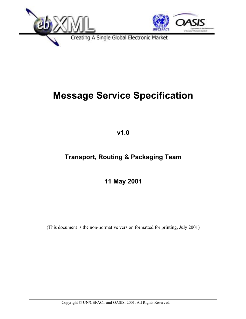 Ebxml Message Service Specification