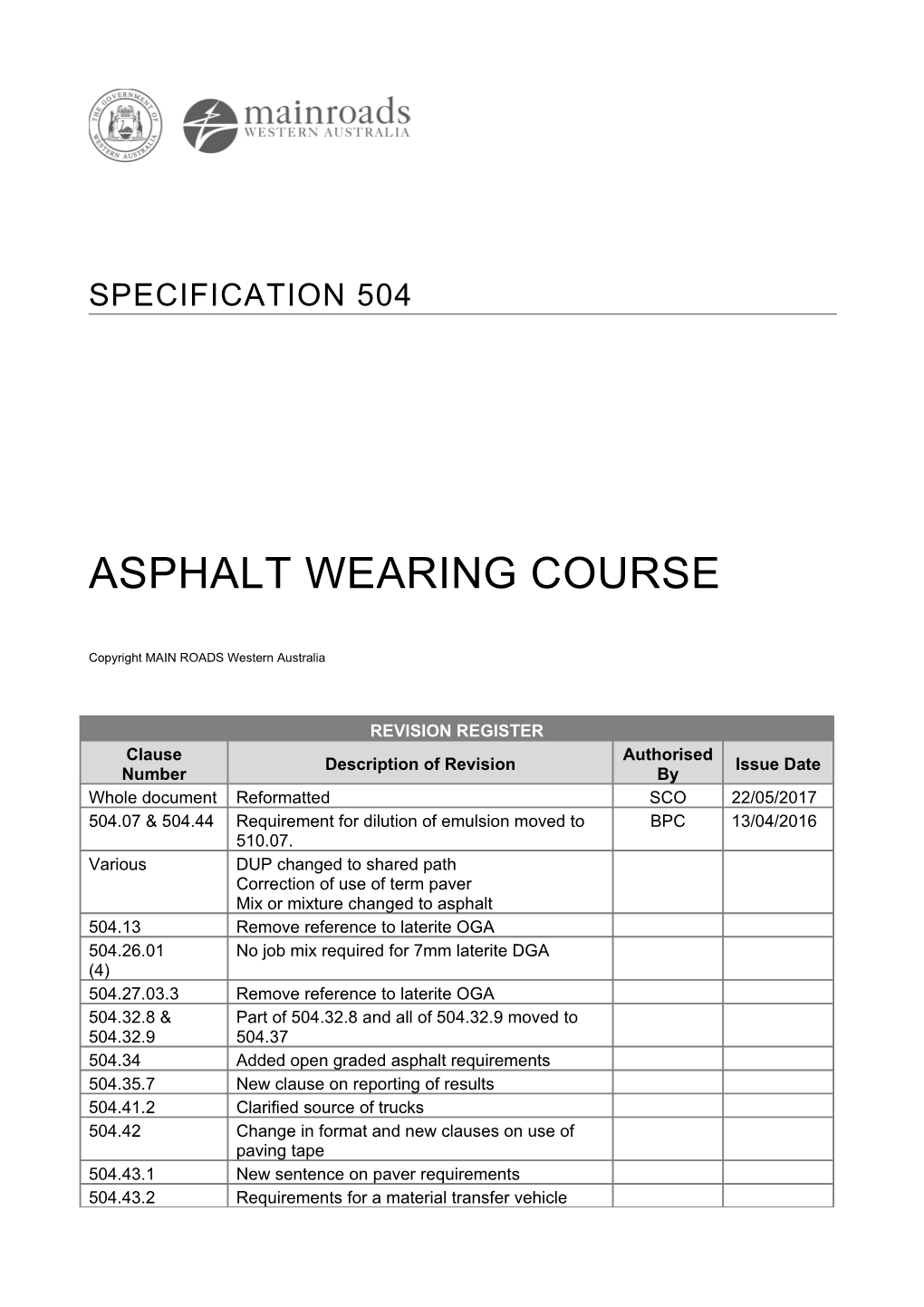 Asphalt Wearing Course