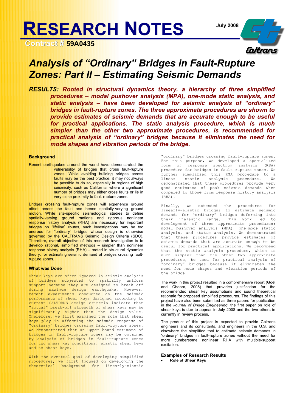 Caltrans Research Note