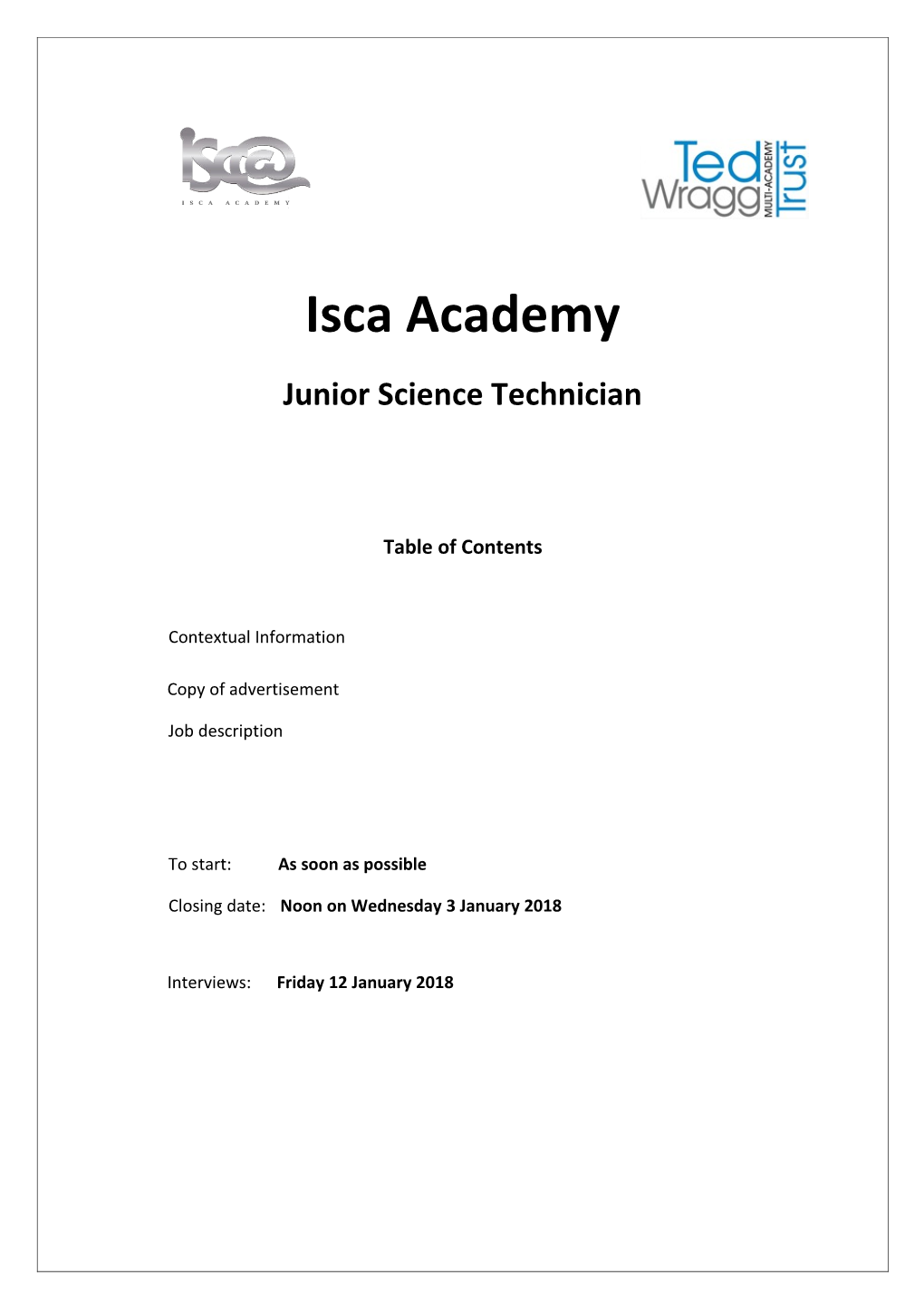 Junior Science Technician