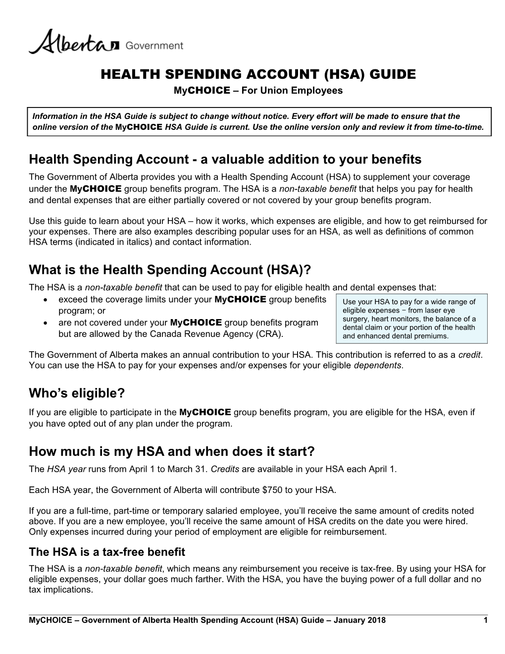 Health Spending Account (Hsa) Guide