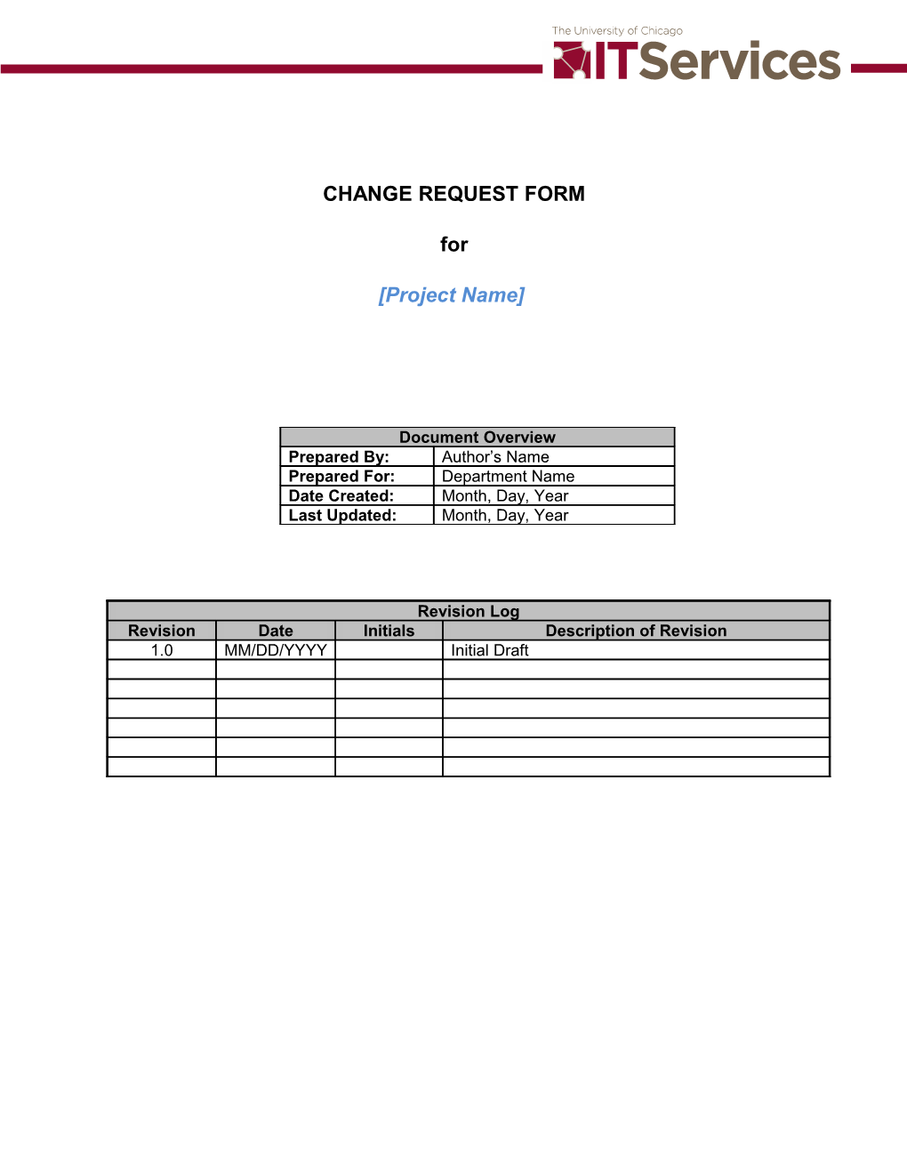 SCOP017 PROJ Change Request Form