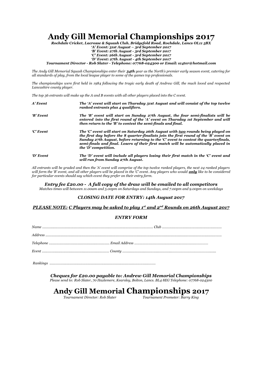 Andy Gill Memorial Championships 2017