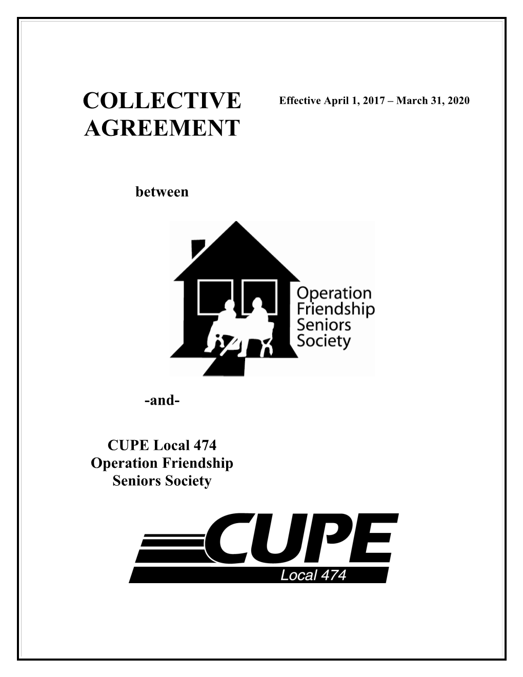 CUPE Local 474 Operation Friendship Seniors Society