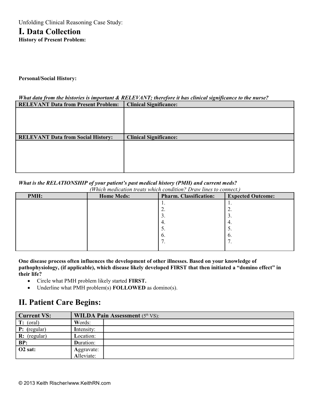 Unfolding Clinical Reasoning Case Study