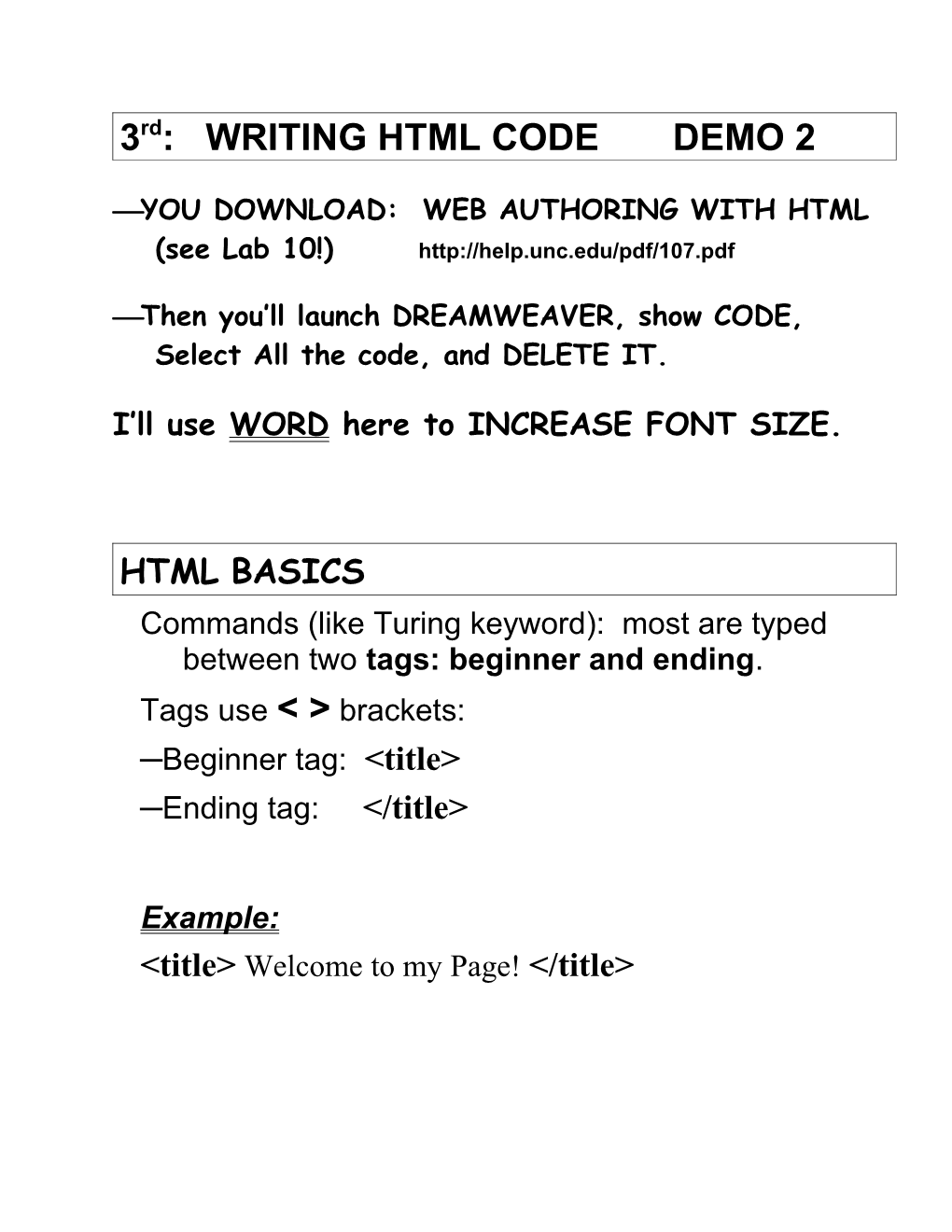 Writing Html Source Code