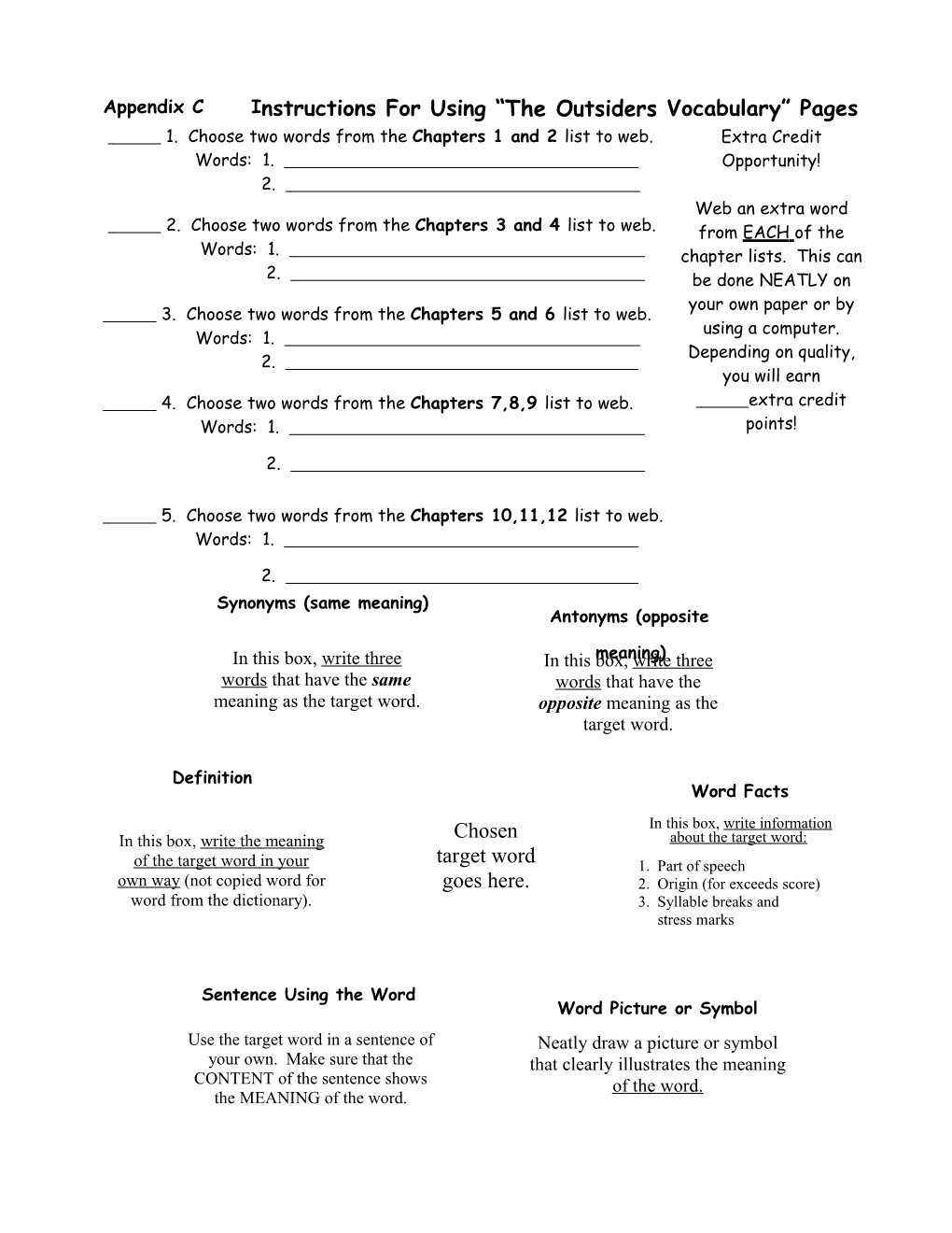 Appendix Cinstructionsforusing Theoutsidersvocabulary Pages