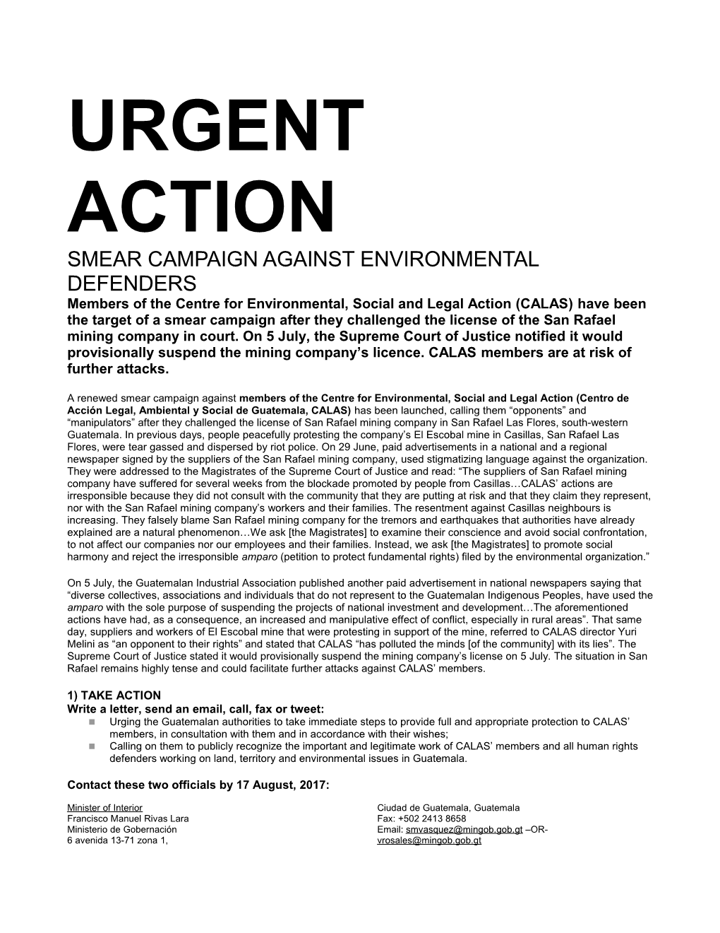 Smear Campaign Against Environmental Defenders