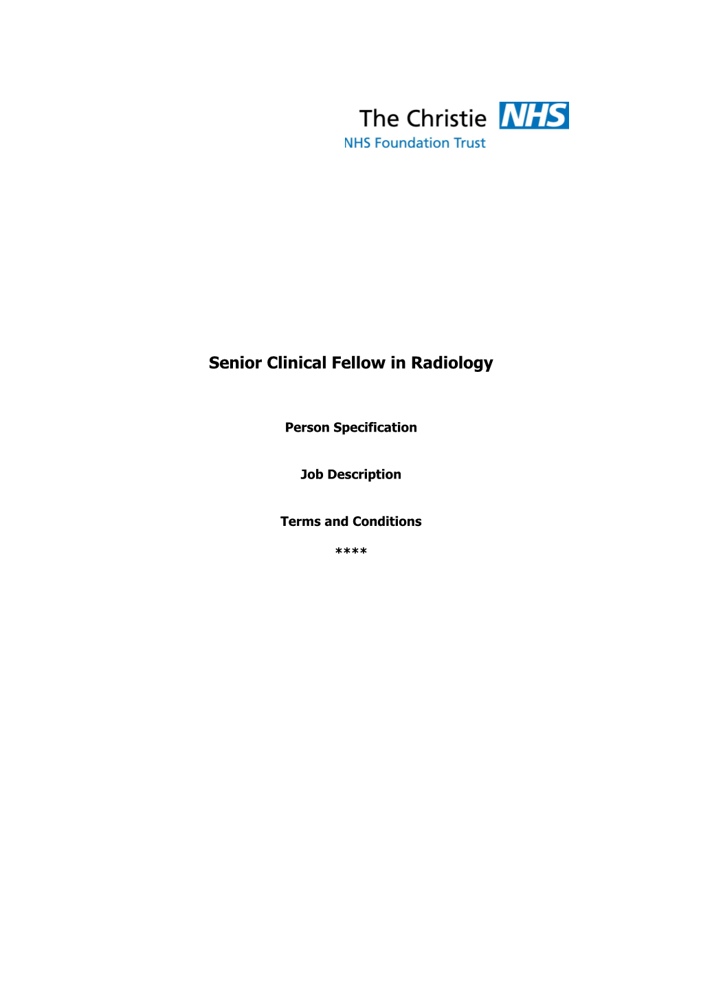 Senior Clinical Fellow in Radiology