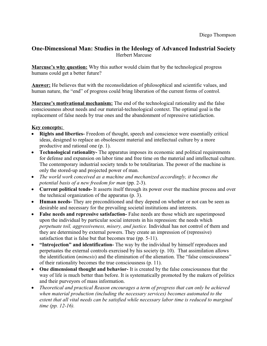 One-Dimensional Man: Studies in the Ideology of Advanced Industrial Society