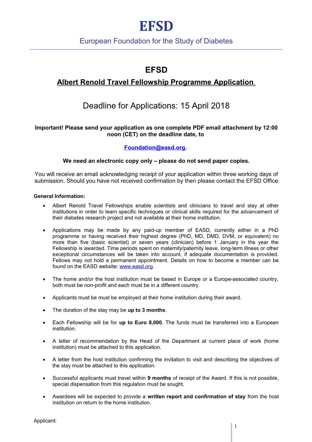 Albert Renold Travel Fellowship Programmeapplication