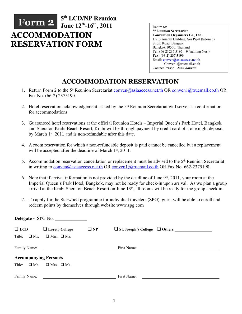 Accommodation Reservation