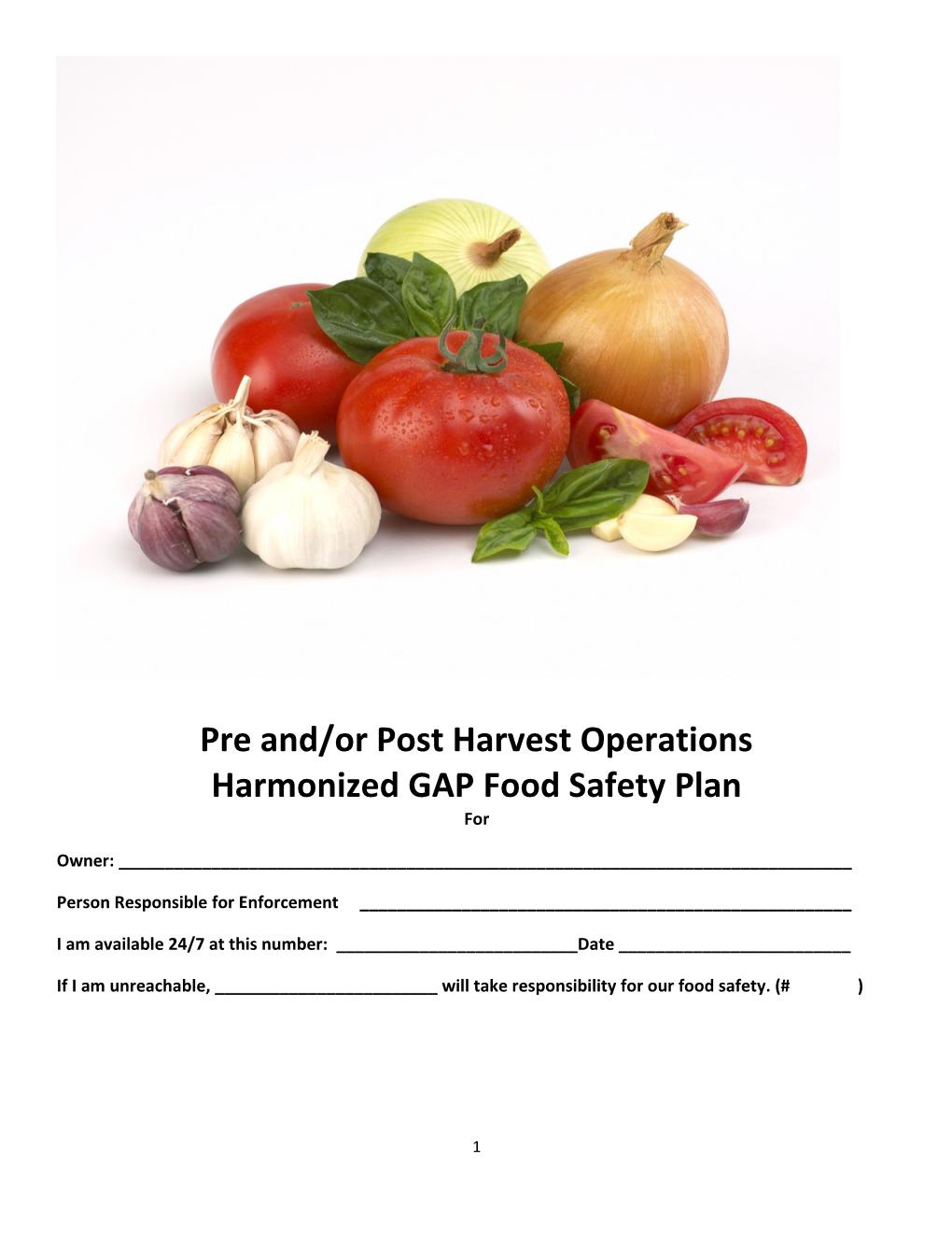 Pre And/Or Post Harvest Operations