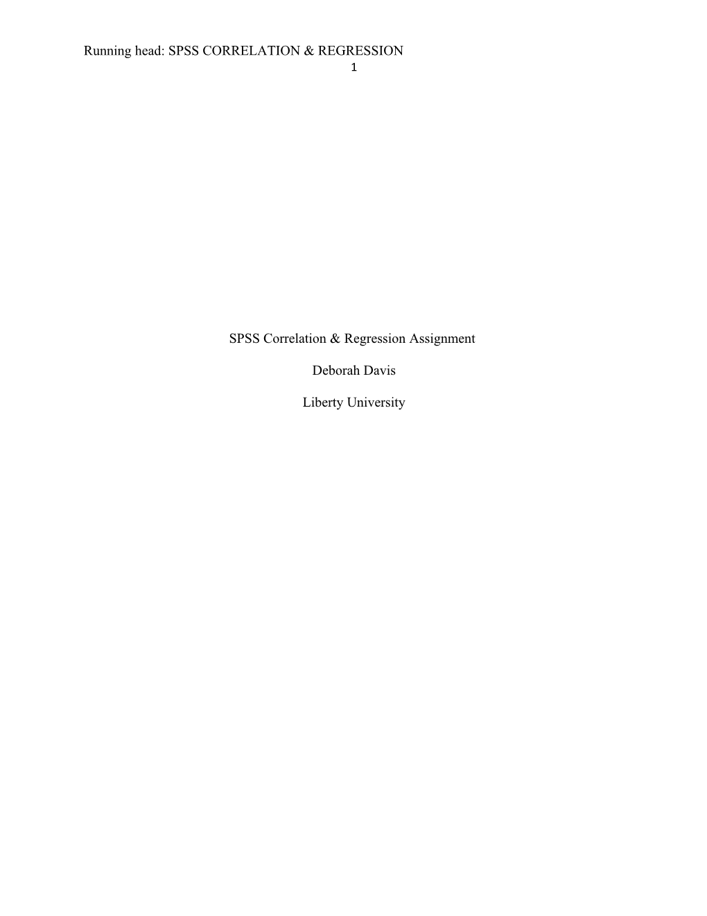 SPSS Correlation & Regression Assignment