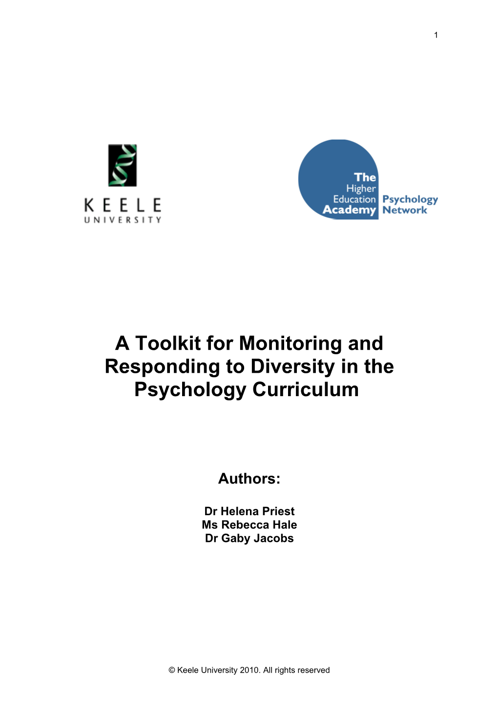 A Toolkit for Monitoring and Responding to Diversity in the Psychology Curriculum