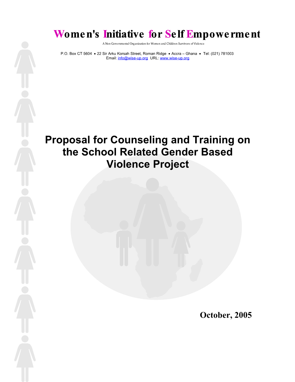 Proposal for Counselling Grant Forschool Related Gender Based Violence