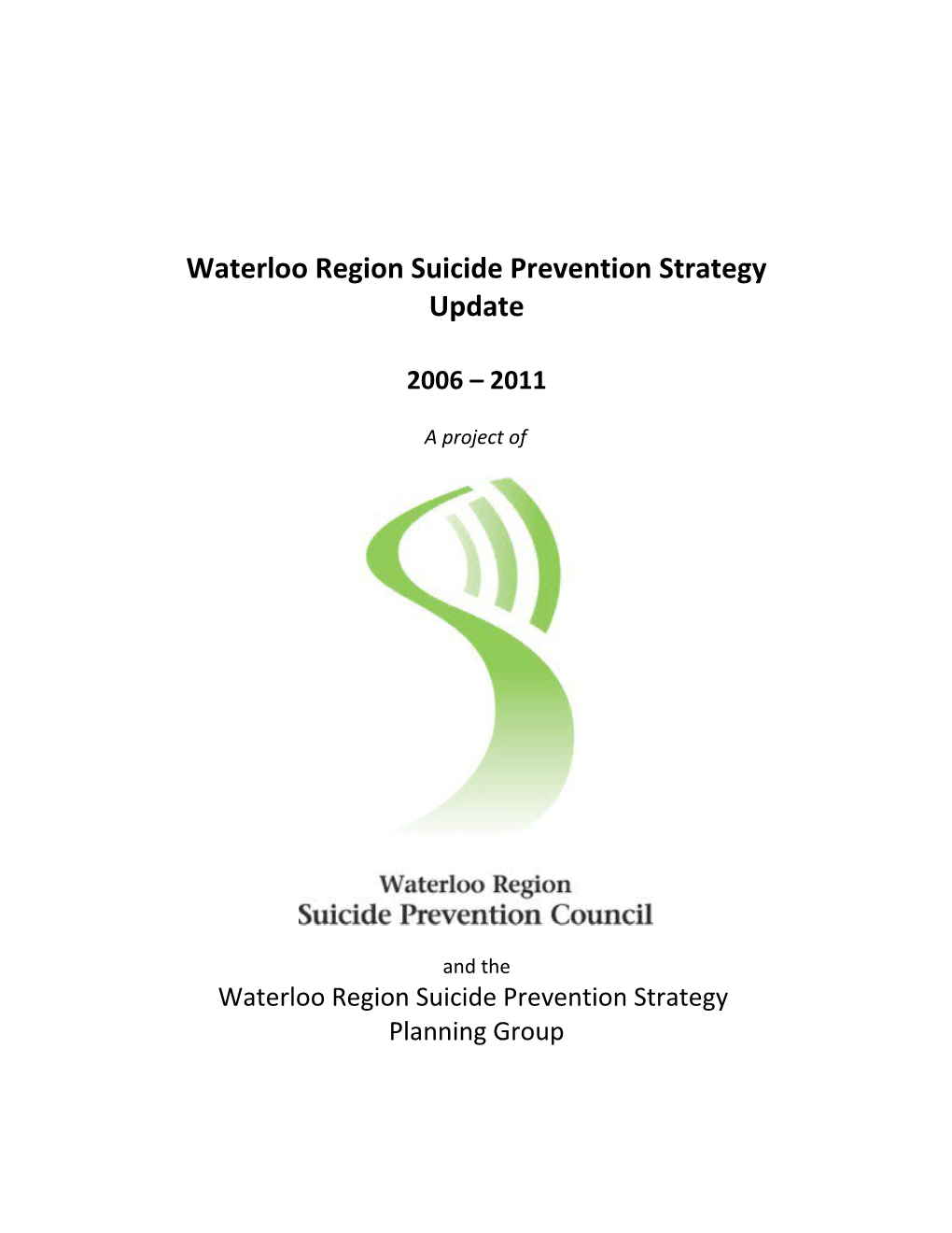 Waterloo Region Suicide Prevention Strategy