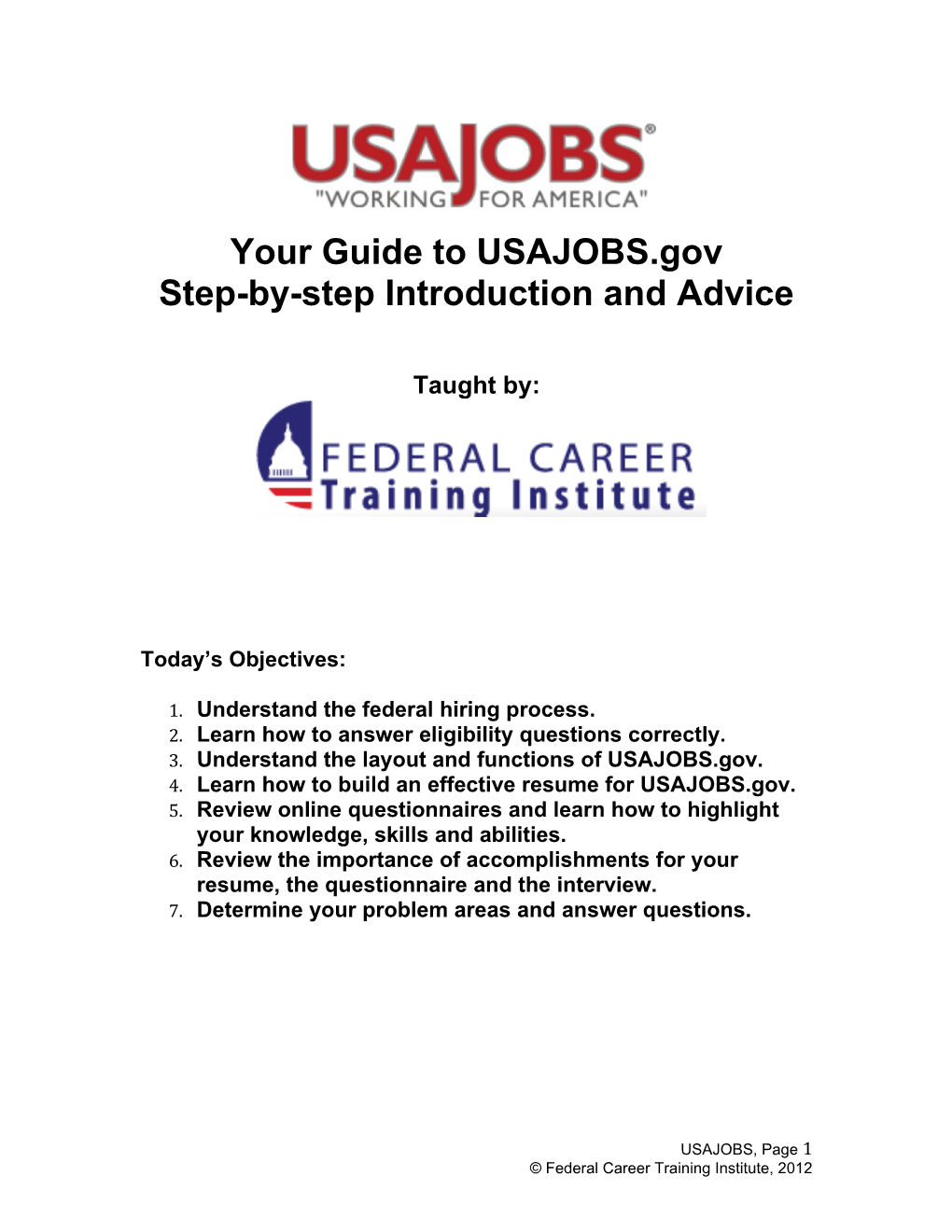 Your Guide to USAJOBS.Gov