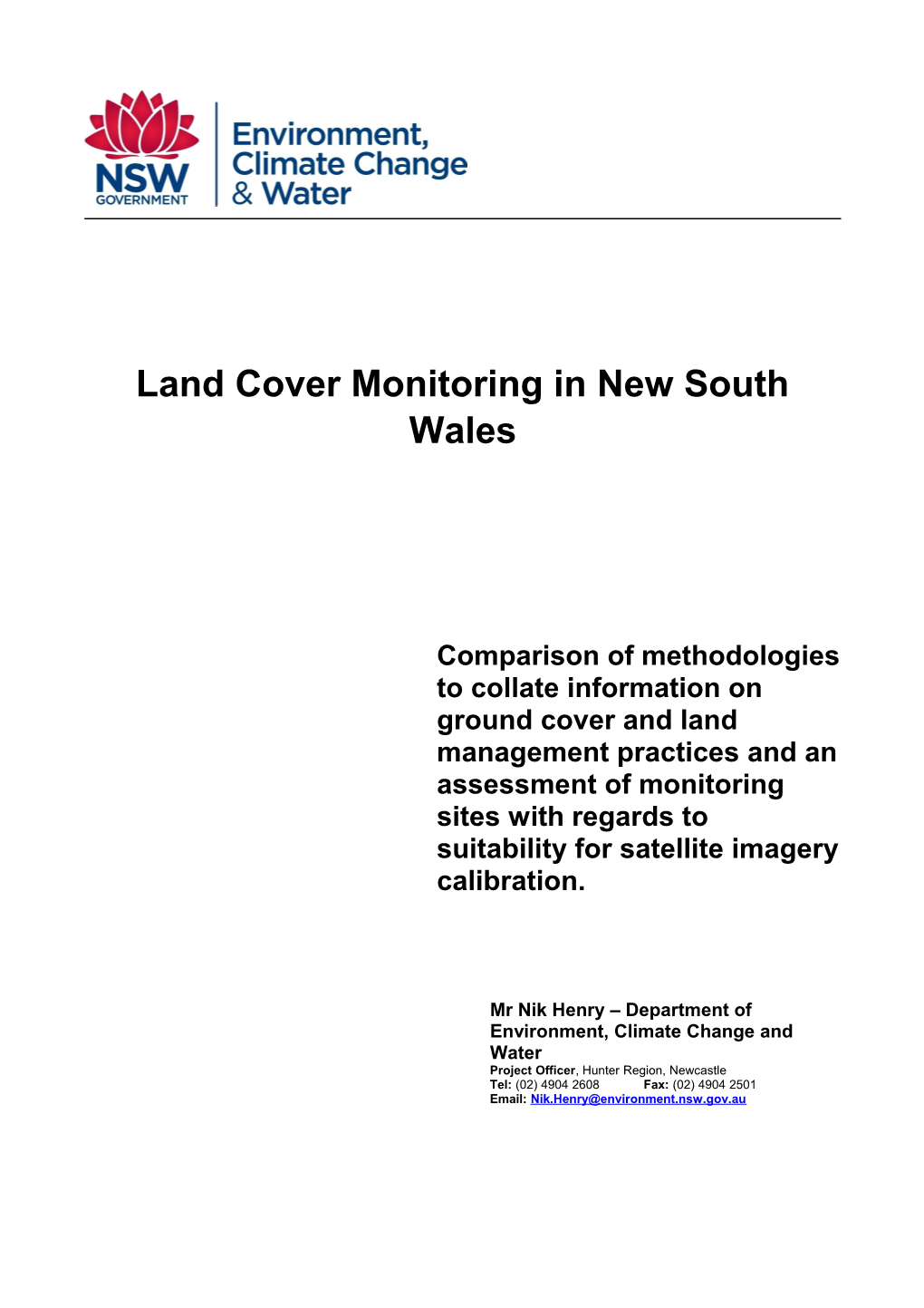 Land Cover Monitoring in New South Wales