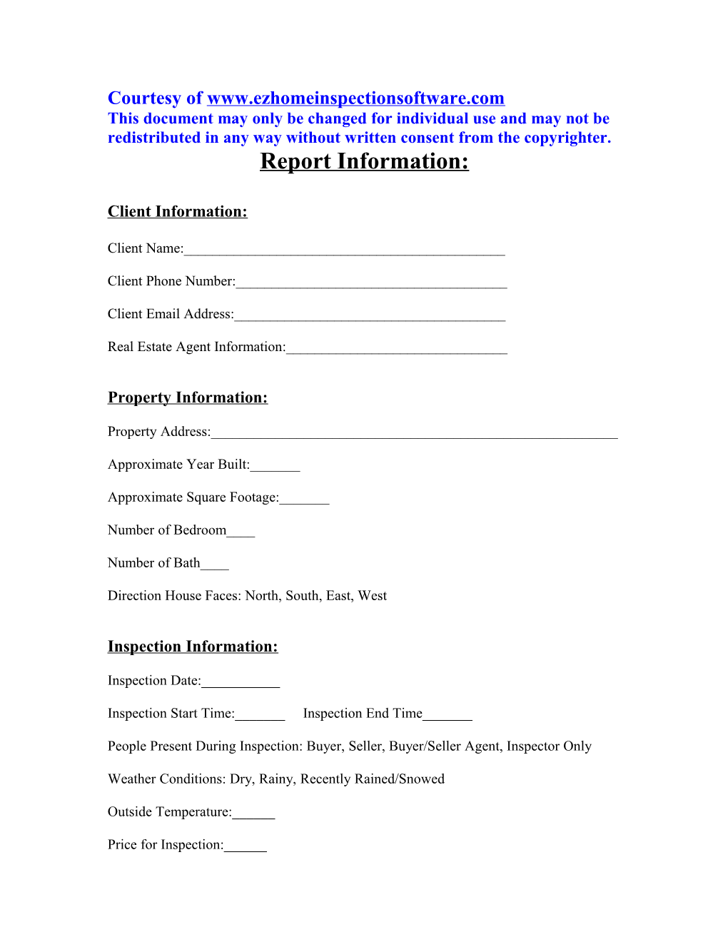 Report Information