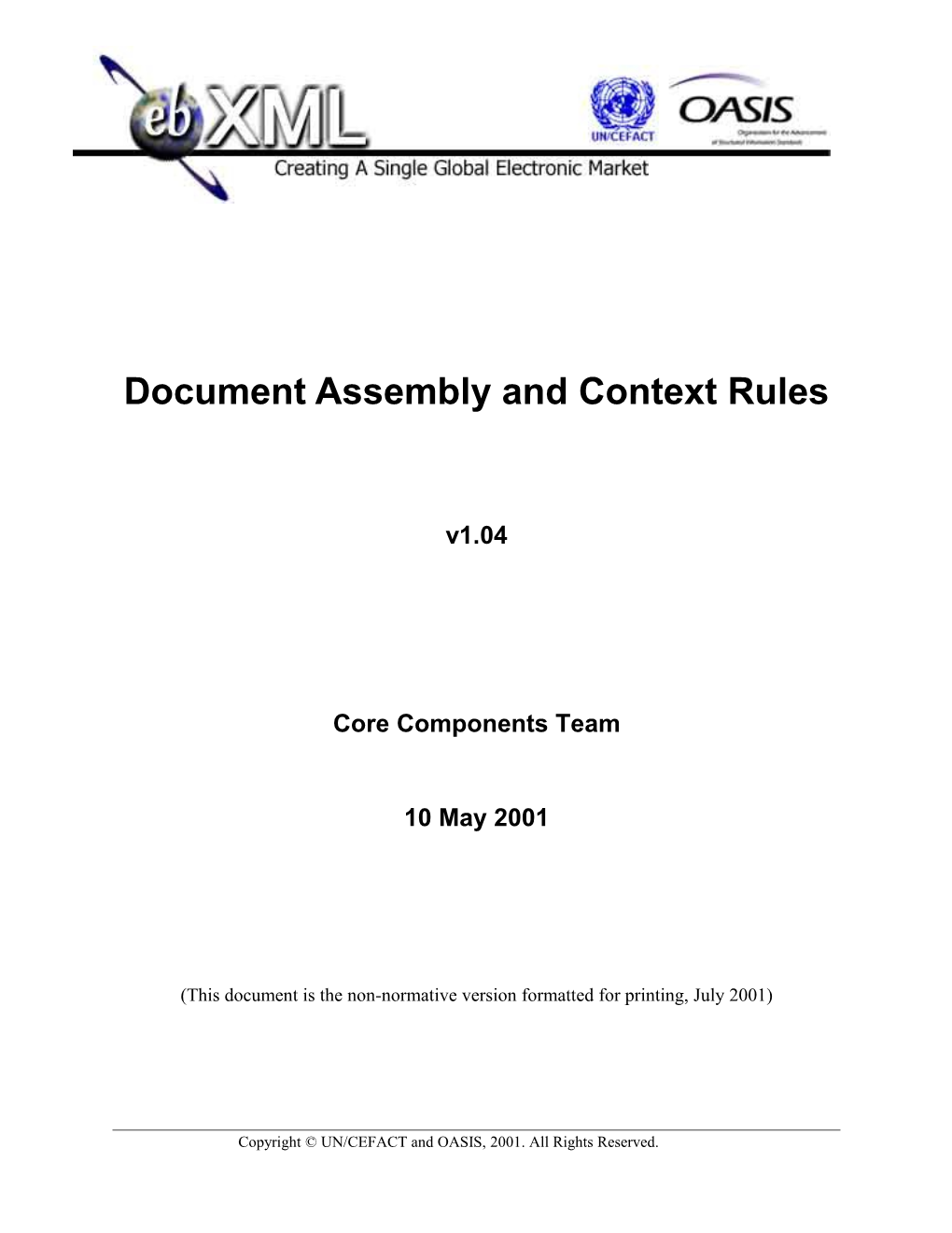 Core Components Teammarch May 2001