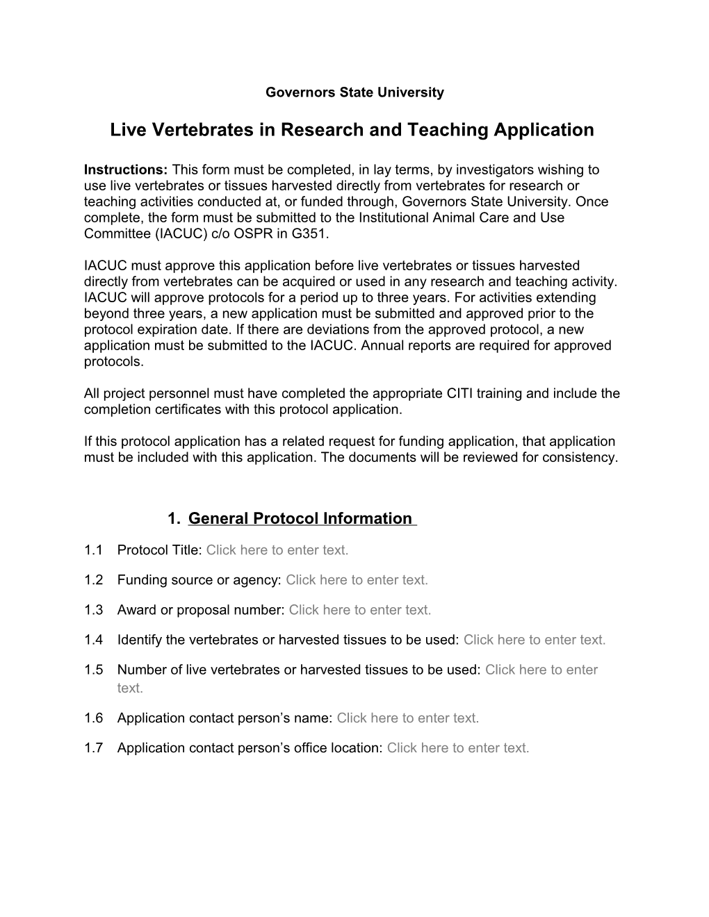 Live Vertebrates in Research and Teaching Application