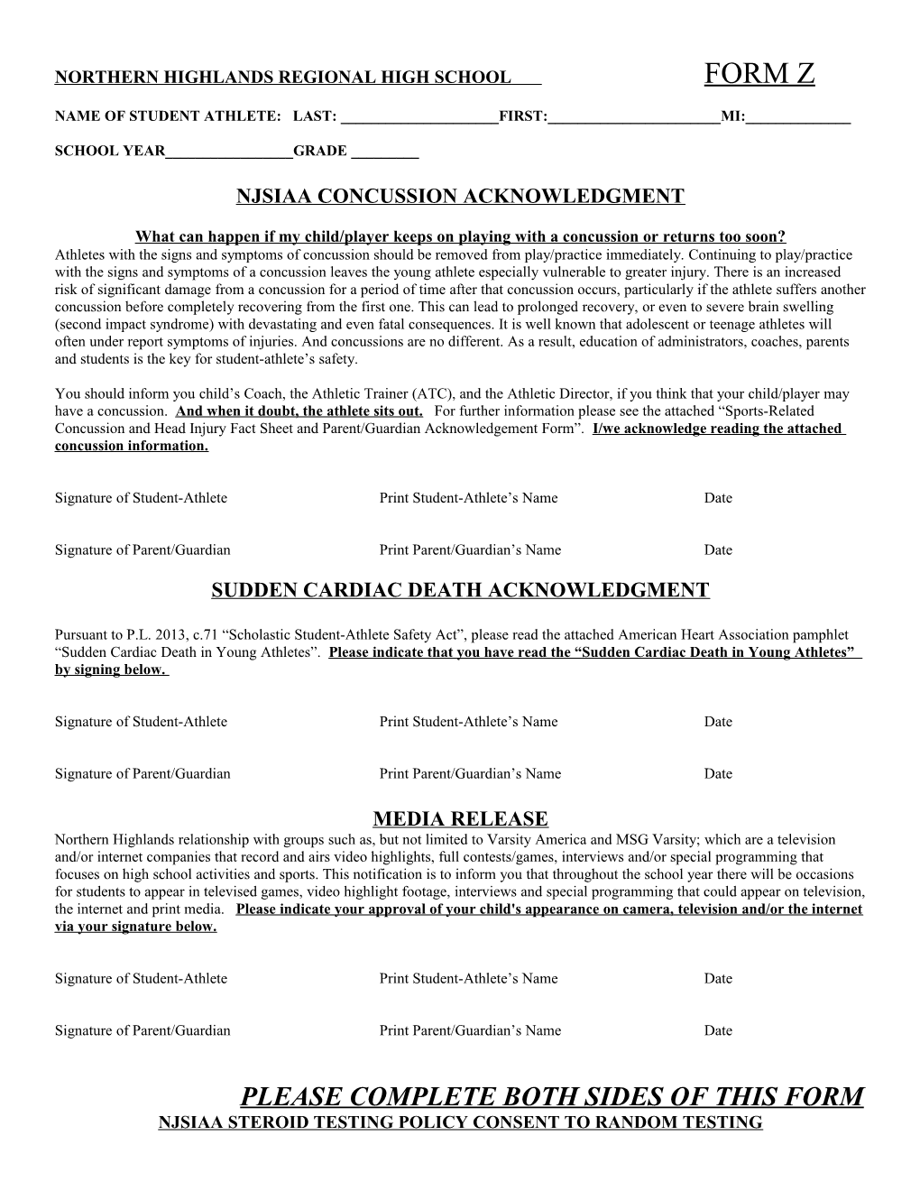 Njsiaa Steroid Testing Policy