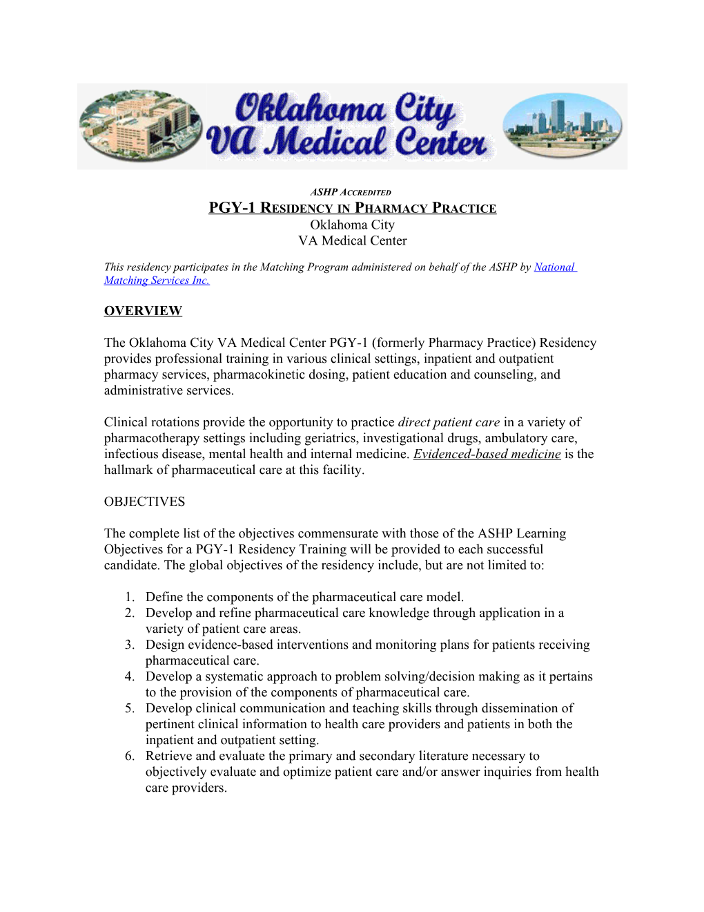 PGY-1 Residency Inpharmacy Practice