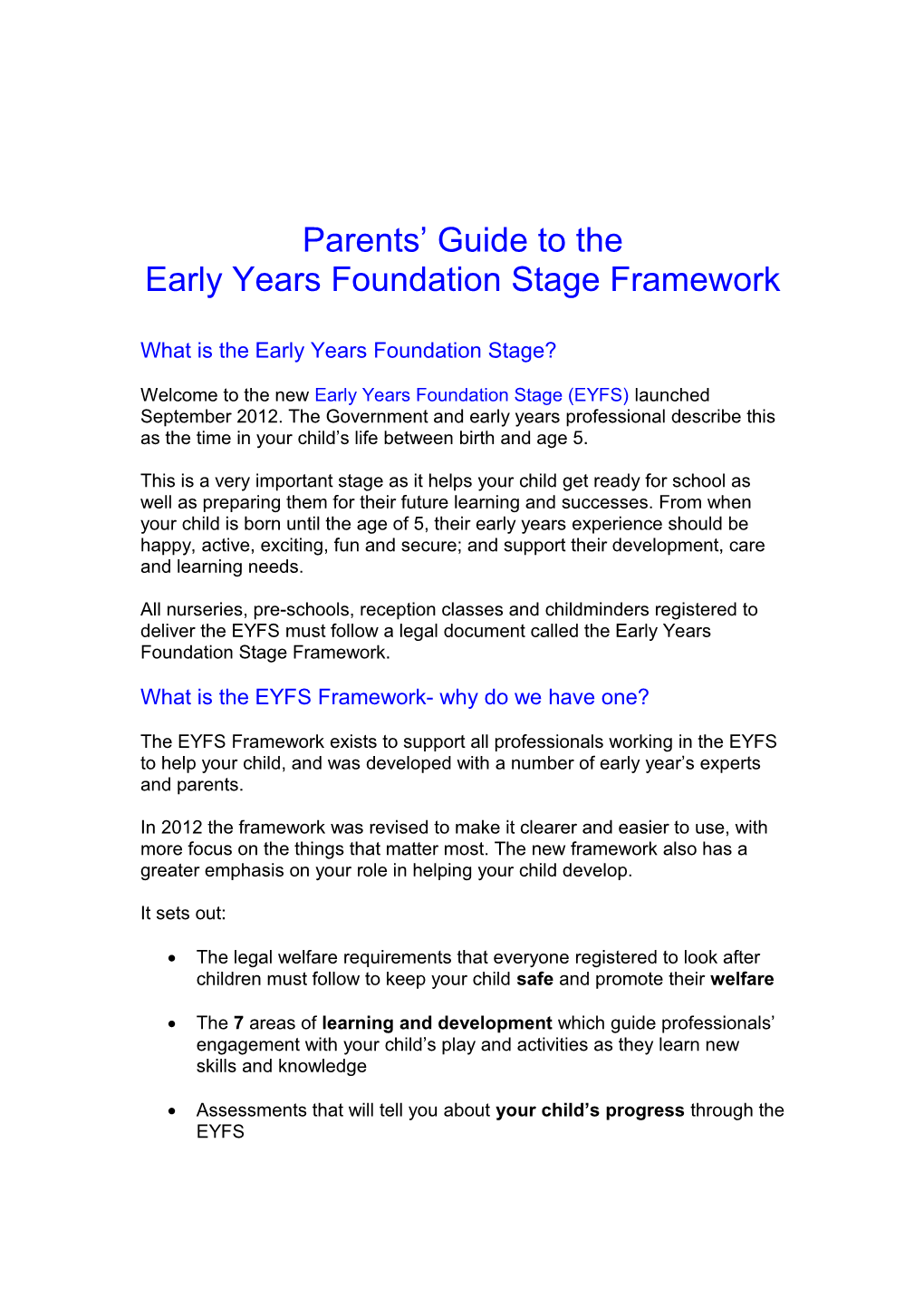 Parents Guide to The