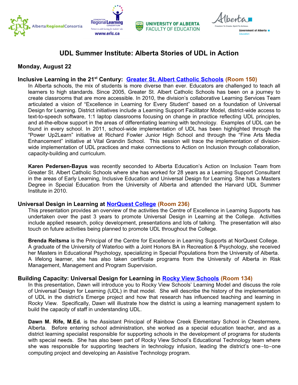 UDL Summer Institute: Alberta Stories of UDL in Action