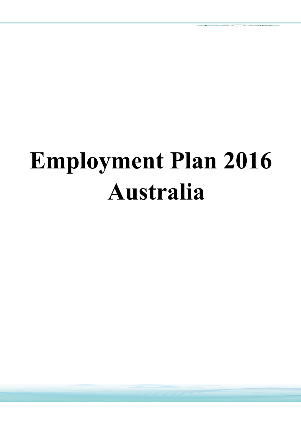 Employment Plan 2016