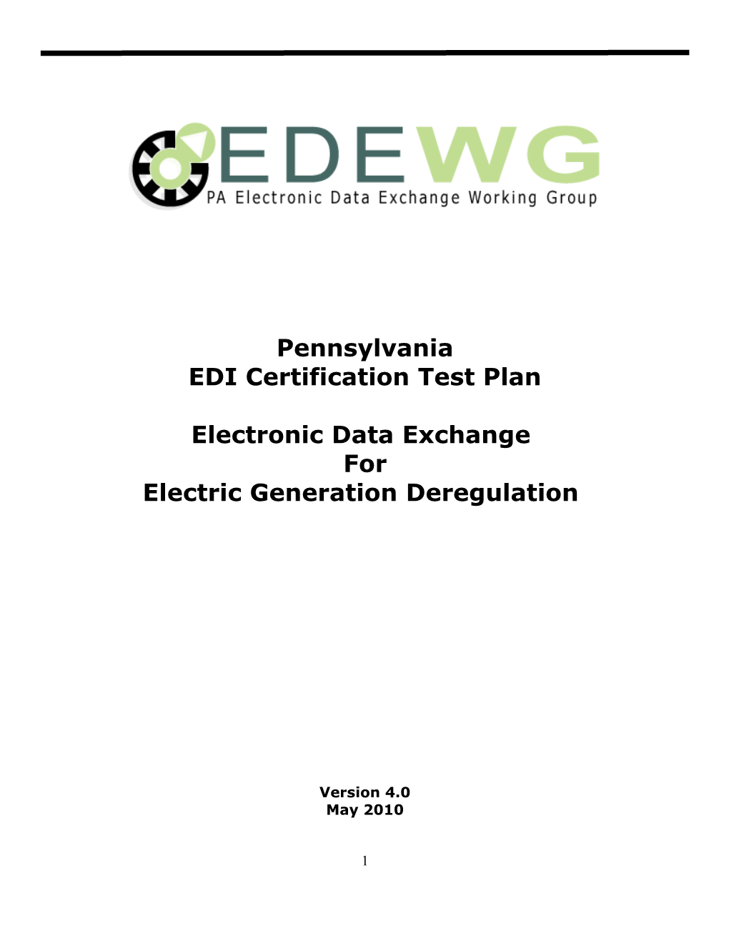 EDEWG Test Plan