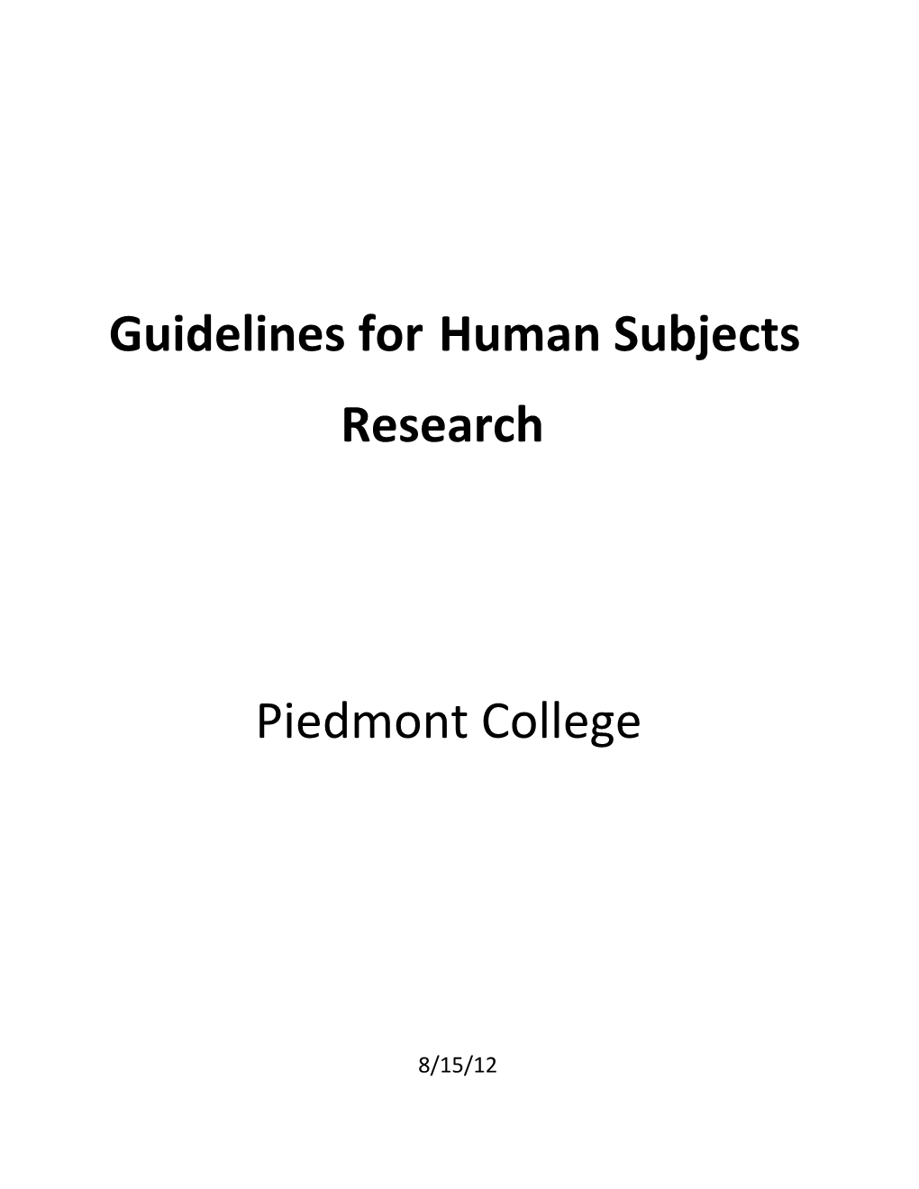 Guidelines for Human Subjects