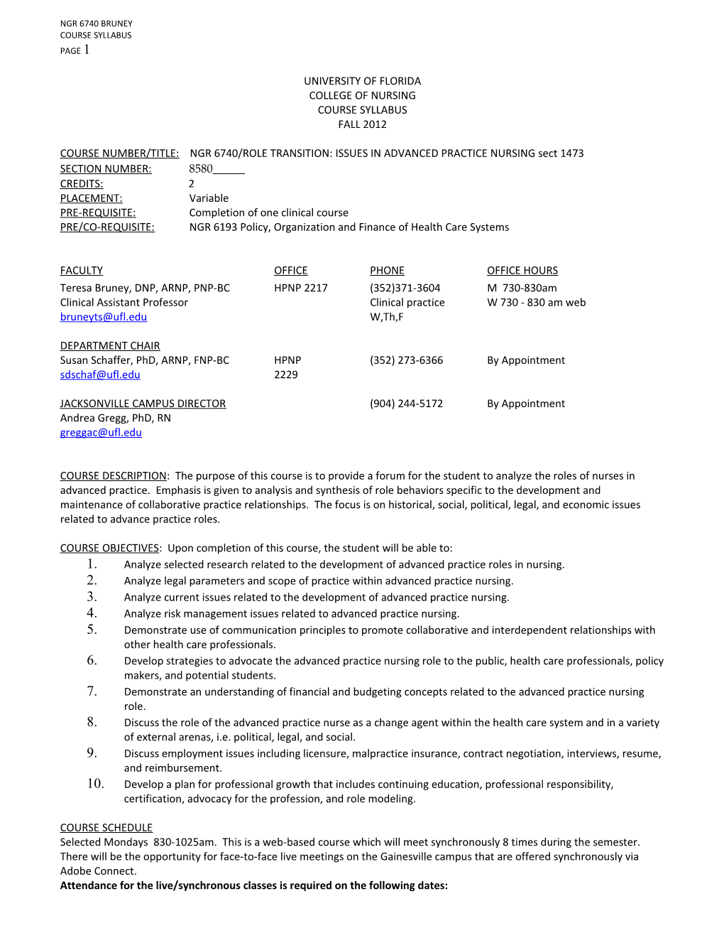 Course Syllabus Page 1