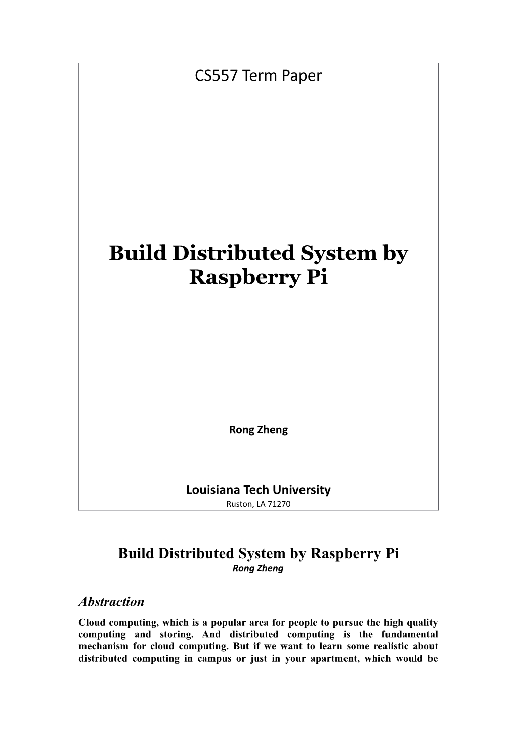 Build Distributed System by Raspberry Pi