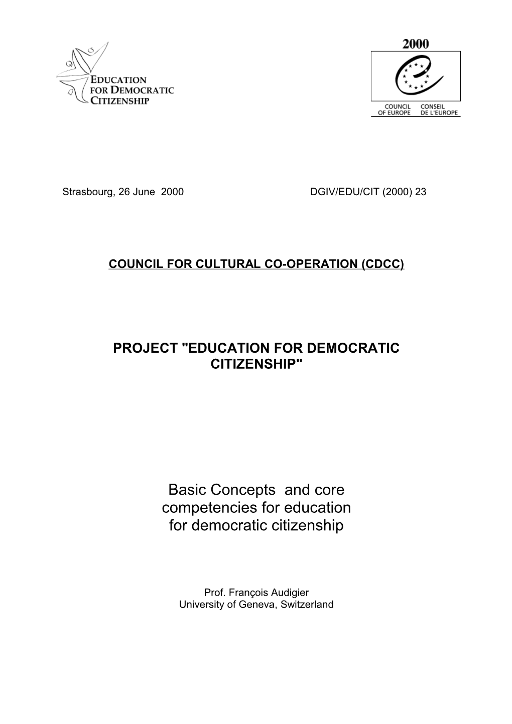 Council for Cultural Co-Operation (Cdcc)