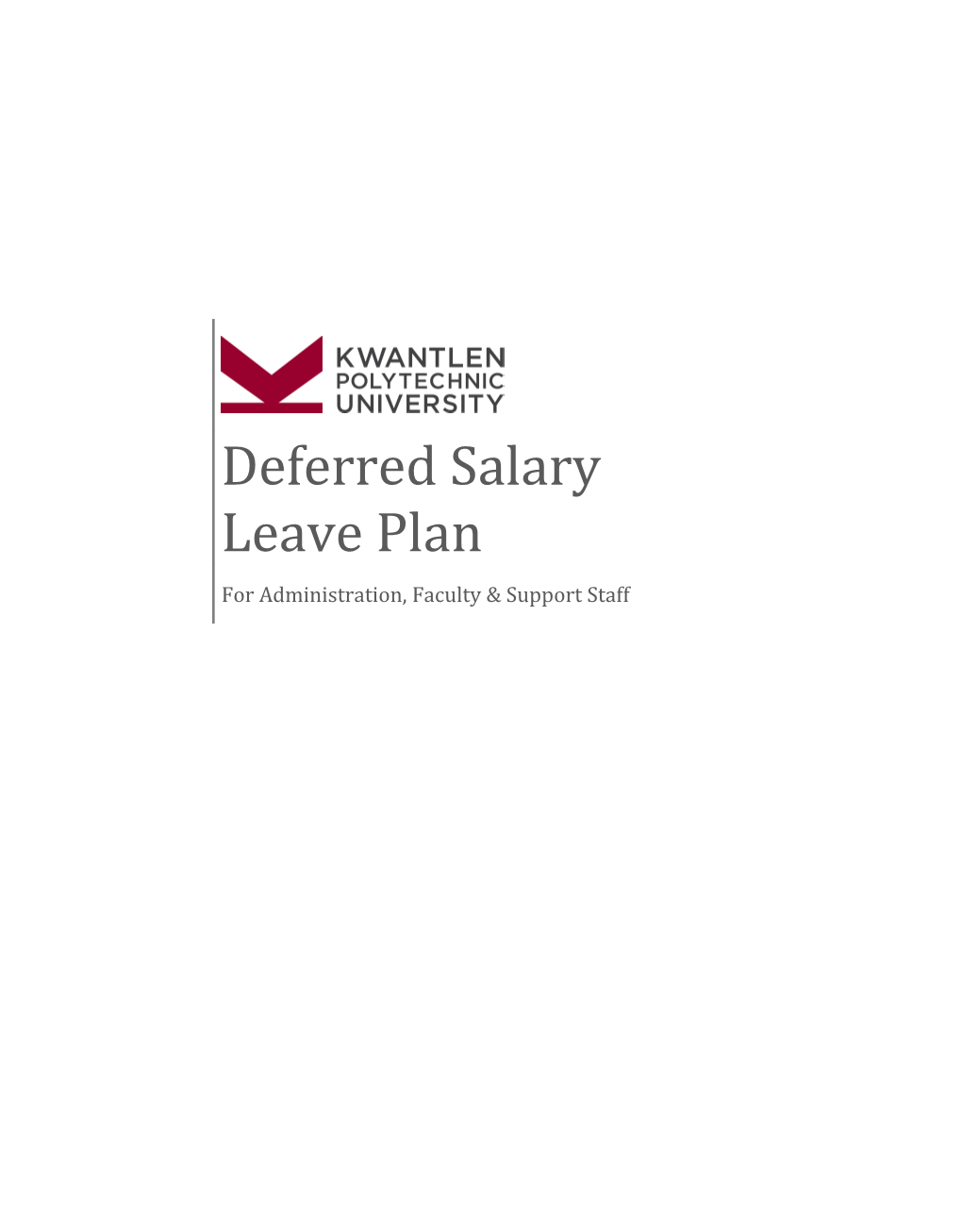 Deferred Salary Leave Plan