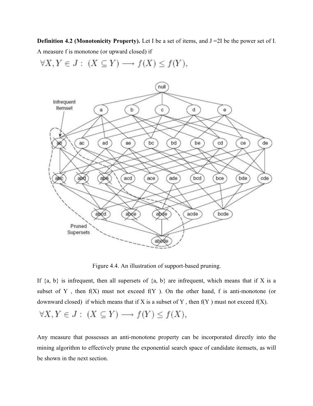 Figure 4.4. an Illustration of Support-Based Pruning