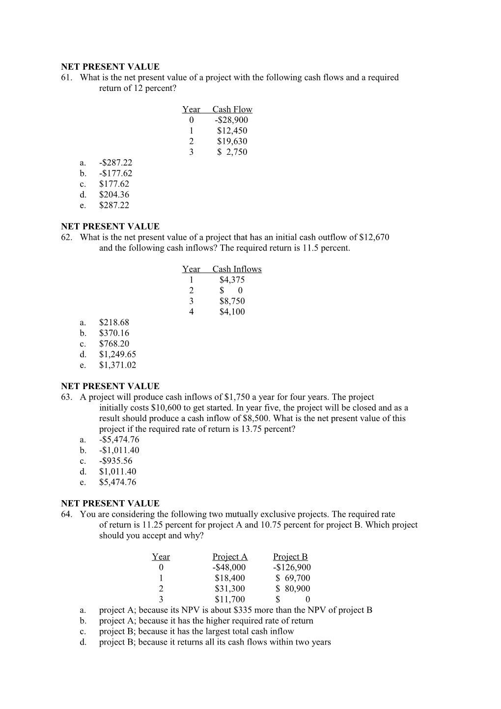 Net Present Value