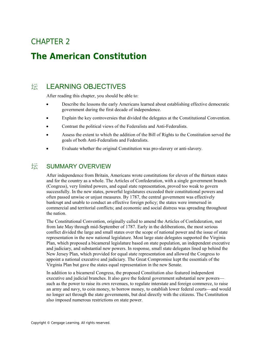 Chapter 2: the American Constitution1
