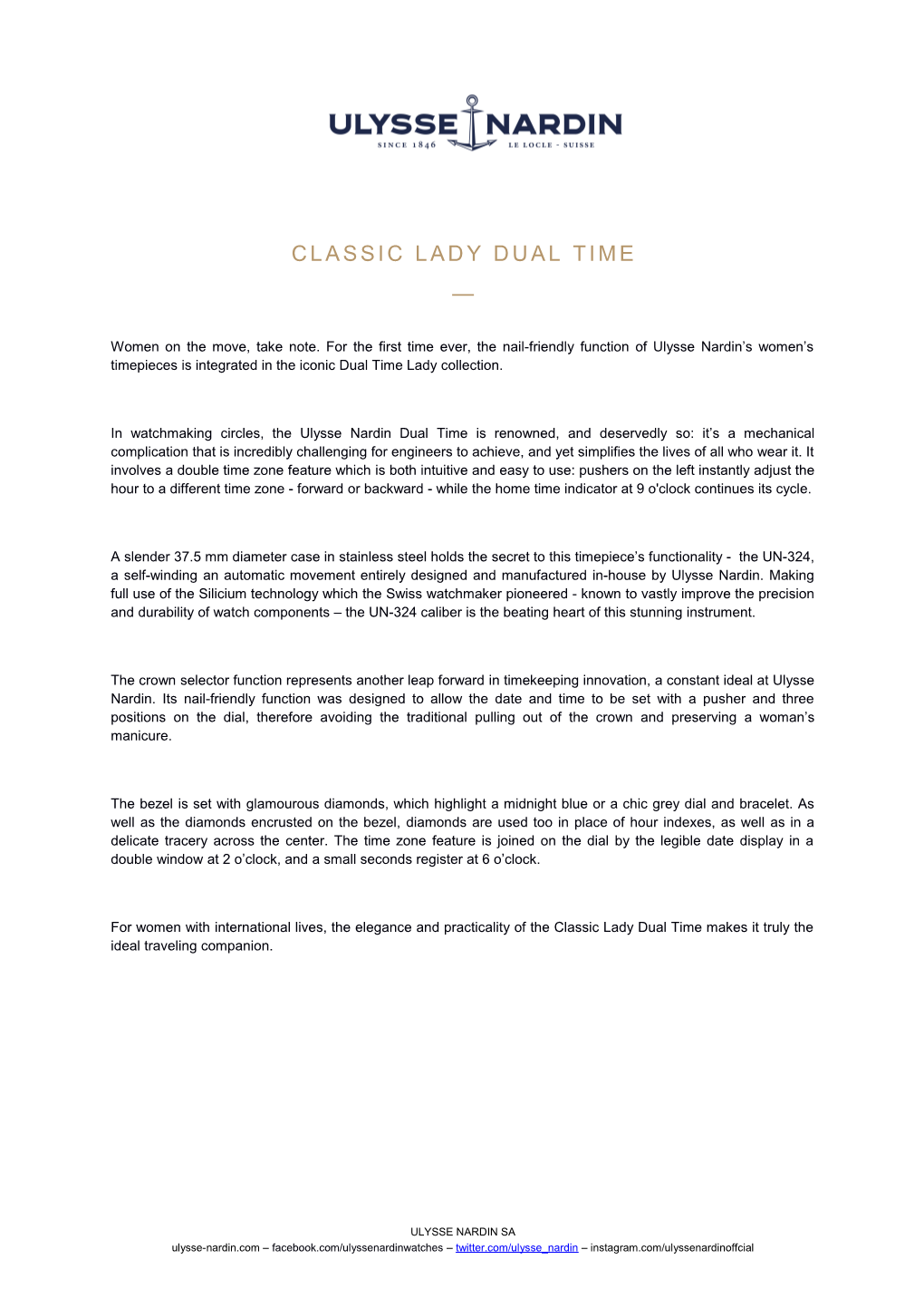 Classic LADY Dual Time