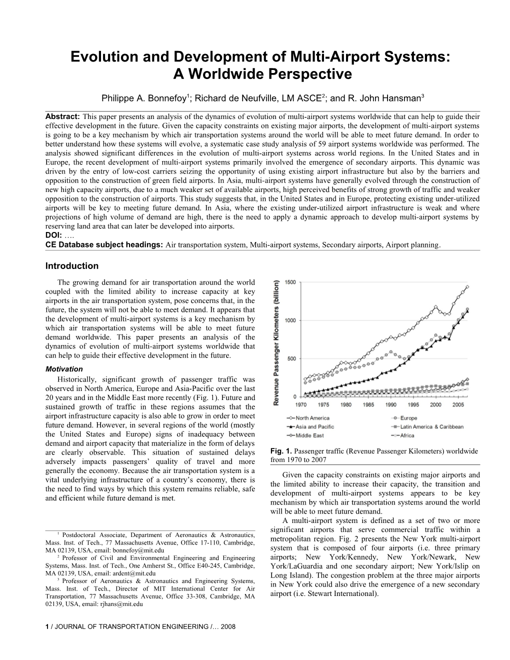 Evolution and Development of Multi-Airport Systems