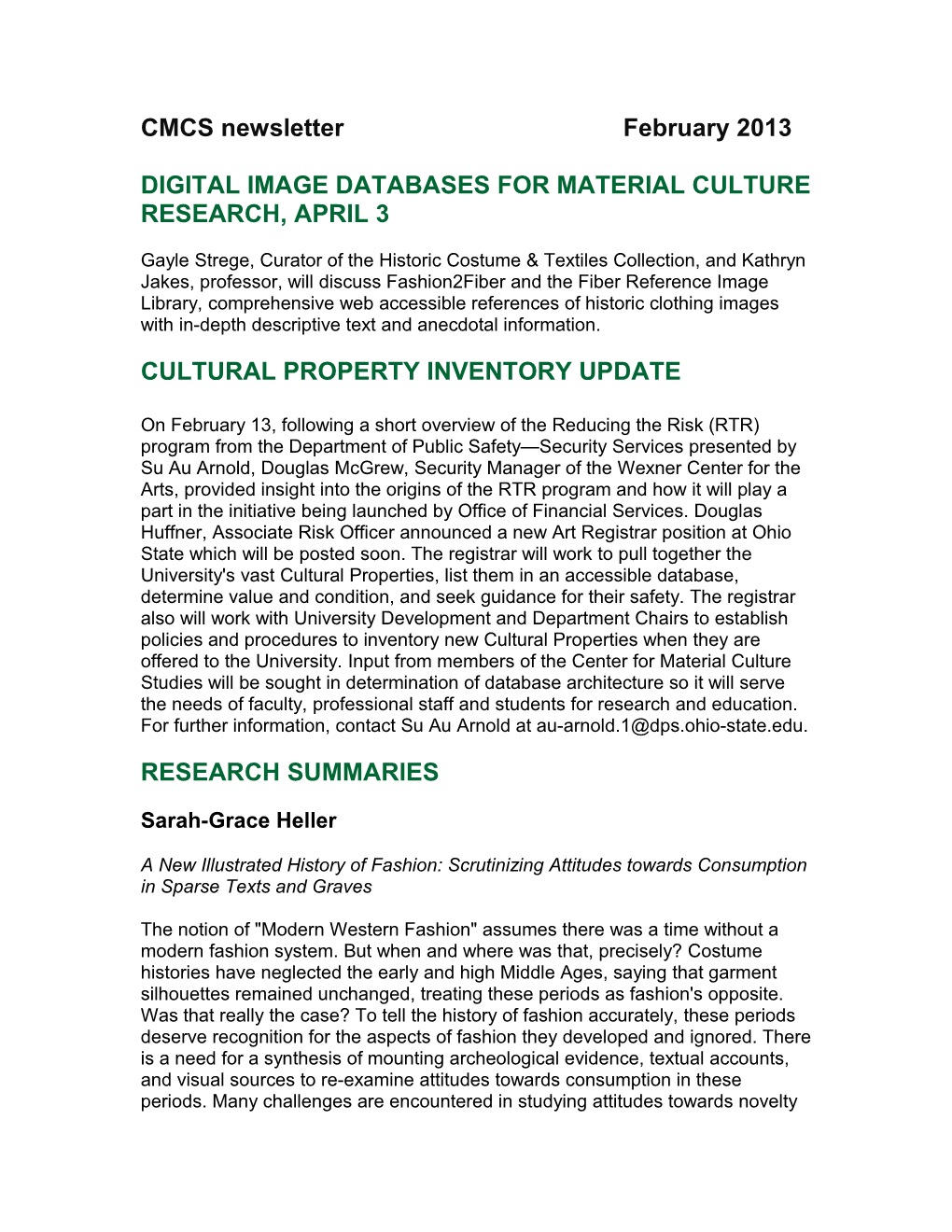 Digital Image Databases for Material Culture Research, April 3