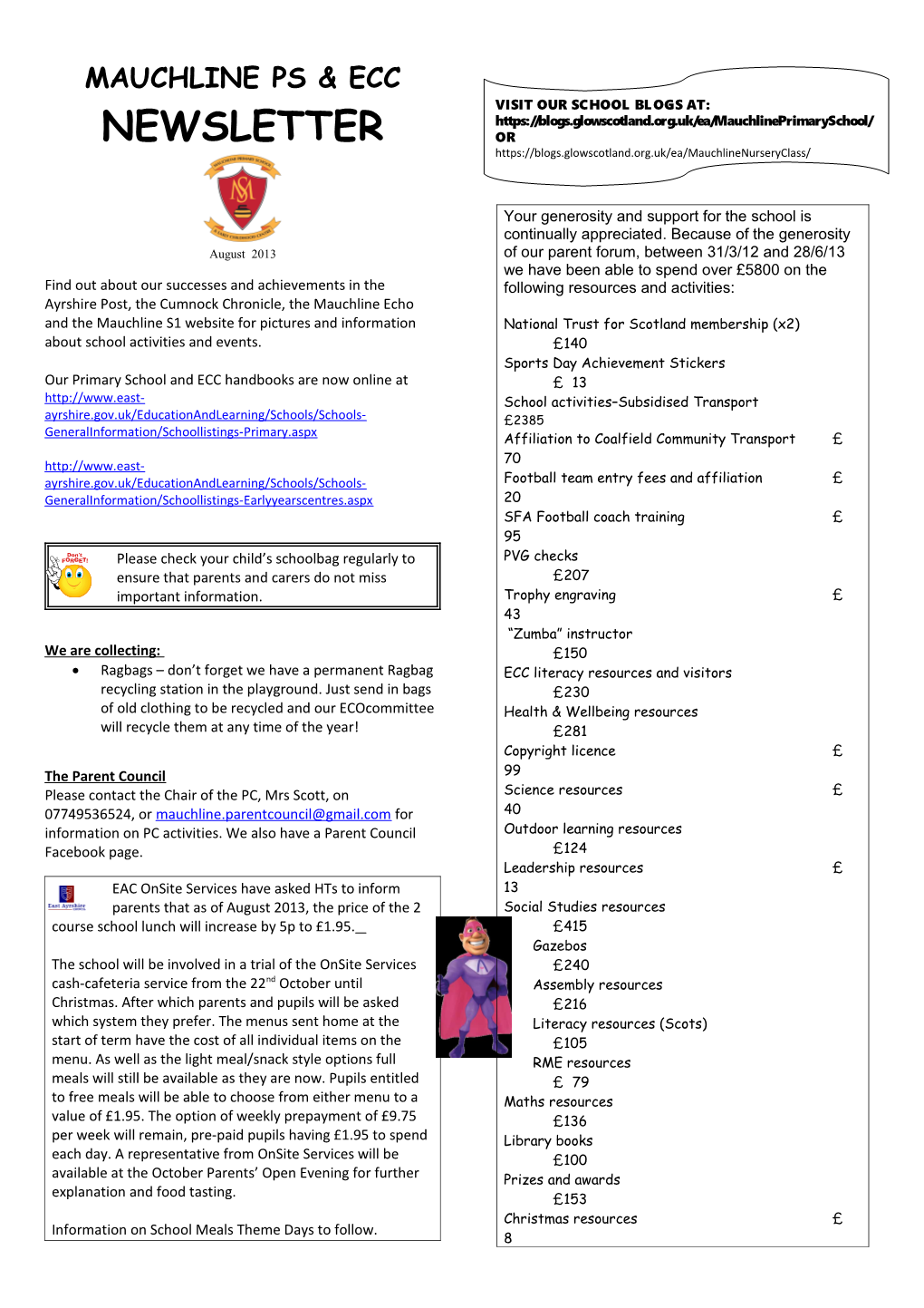 Mauchline Ps &Eccnewsletter