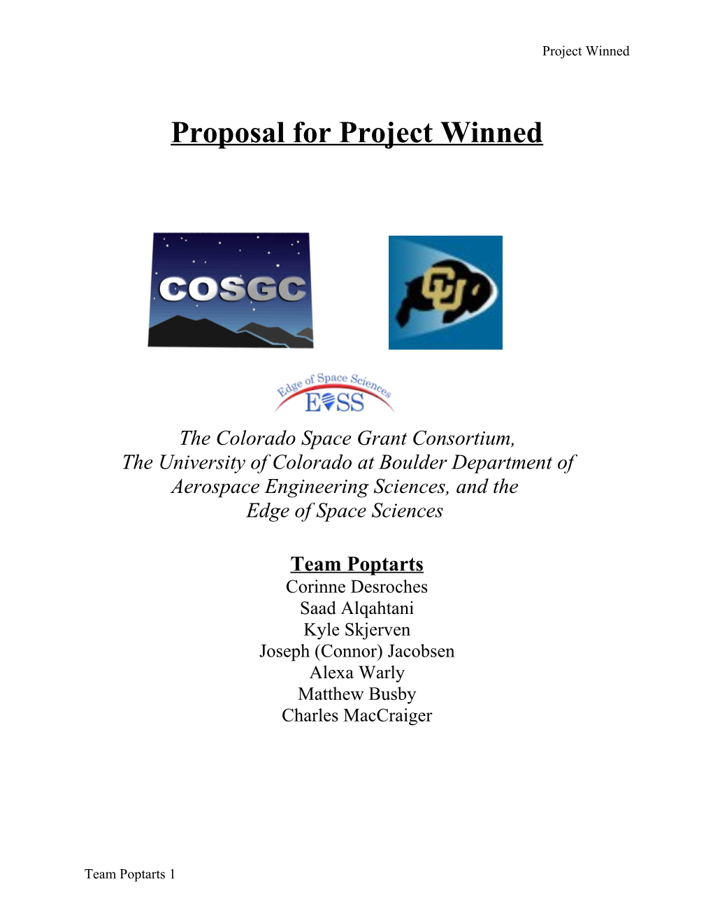 Proposal for Project Winned