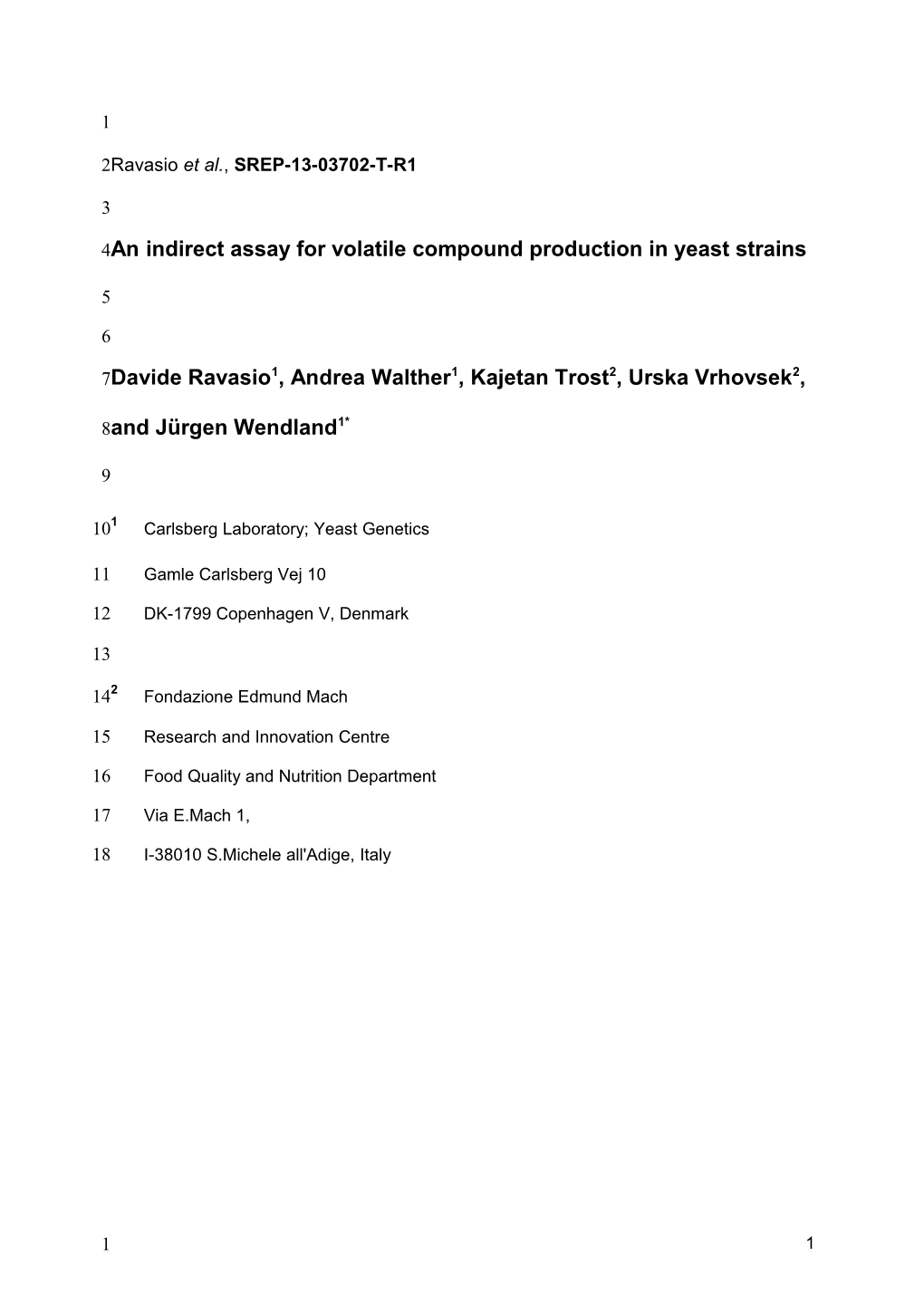 An Indirect Assay for Volatile Compound Production in Yeast Strains