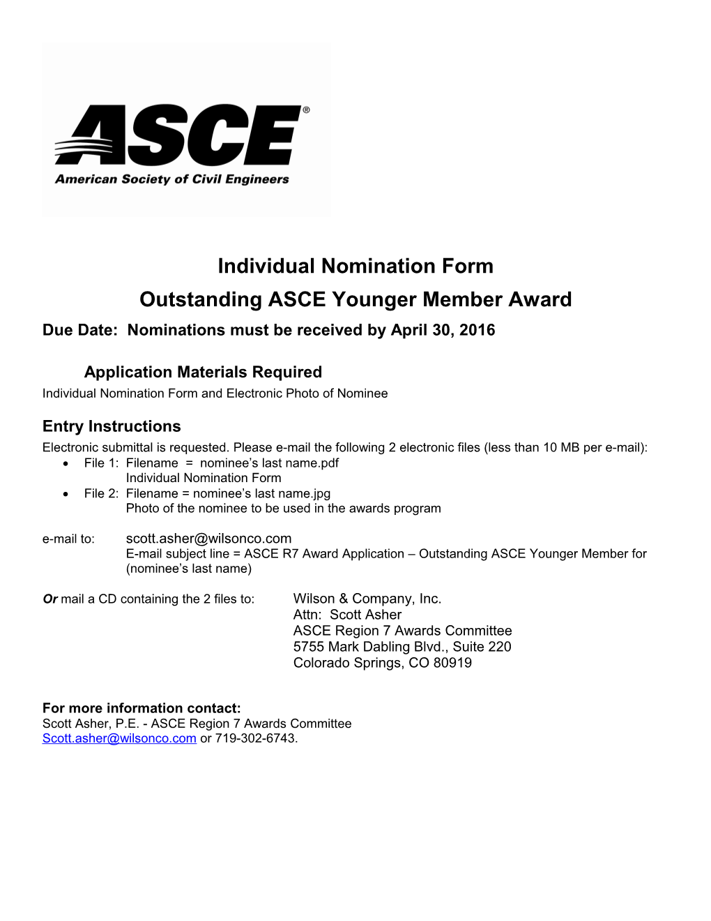 Outstanding ASCE Younger Memberaward